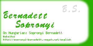 bernadett sopronyi business card